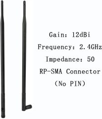 Superbat High Gain WiFi Antenna 8dbi 2.4GHz 5.8GHz Antenna with RP-SMA Connector for PCI-E WiFi Network Card Wireless Network Router Extender etc. 2-Pack