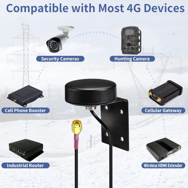 Superbat 4G LTE Antenna Outdoor Wall Mount Waterproof Cellular Trail Camera Antenna for Verizon AT&T T-Mobile Sprint 4G LTE Router Gateway Modem Trail Camera