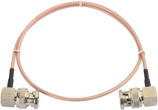 Superbat 3G/HD SDI Cable BNC Cable 75 ohm 20inch for Cameras and Video Equipment，Supports HD-SDI/3G-SDI/4K SDI Video Cable (Both Right Angle,1Pcs)