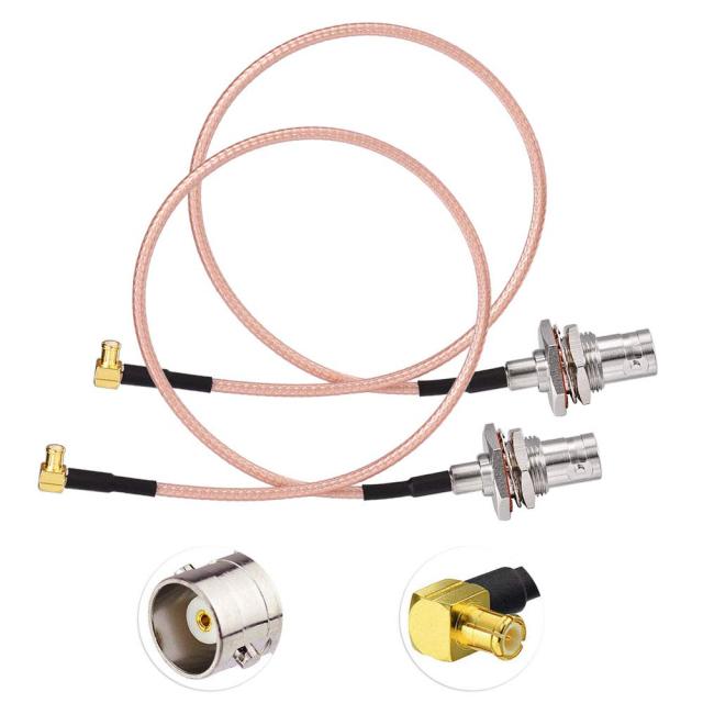 Superbat RF Coax Cables BNC Bulkhead Female to MCX Right Angle Male RG316 Coaxial Cable 6inch(2Pcs),Compatible with RF Applications SDR Antenna Amateur Radio HAM Radio etc.