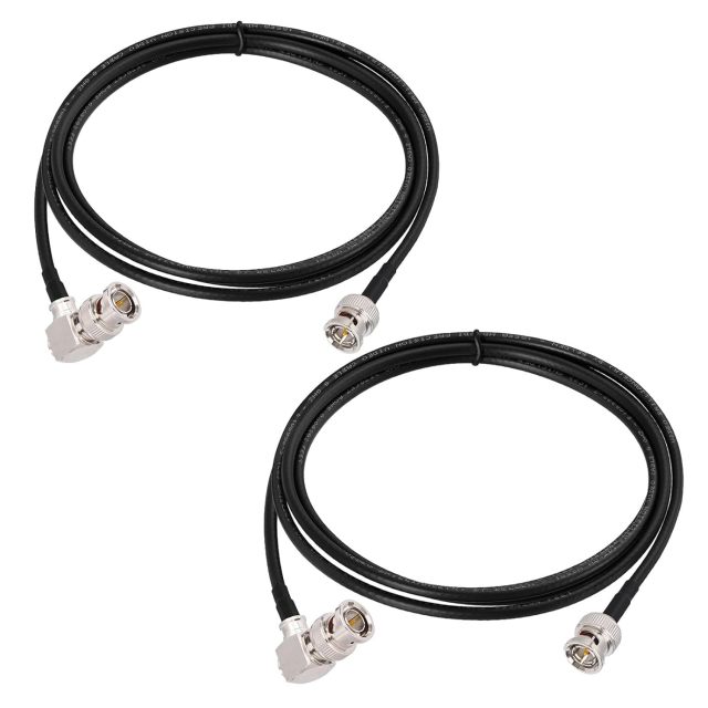 Superbat 3G 6G SDI Cable 6ft,BNC Male to Right Angle BNC Male 75 Ohm BNC Video Cable,Thin & Short Belden 1855A Coaxial Cable（2-Pack for HD Camera CCTV Monitor Video Switcher SDI Splitter etc