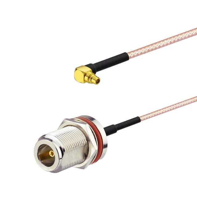Superbat MMCX Male Right Angle to N Female Connector,6inch RG316 Coaxial Cable 2Pcs for RF Applications,SDR Radios,Instrumentation etc
