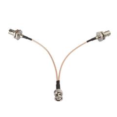 Superbat BNC Splitter Cable BNC Male to Dual BNC Female V Type BNC Adapter 50ohm 15cm(6 inches) for Camera Antenna Scanners Radio etc.