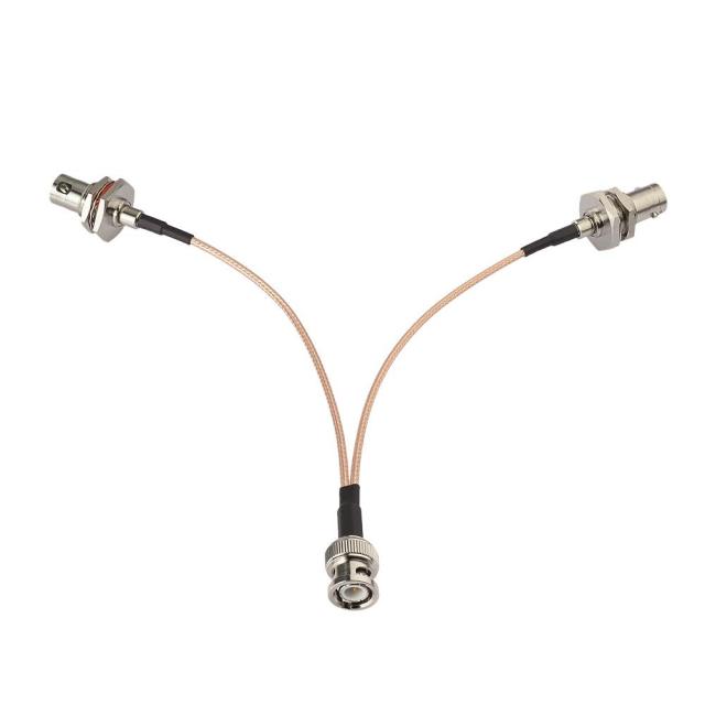 Superbat BNC Splitter Cable BNC Male to Dual BNC Female V Type BNC Adapter 50ohm 15cm(6 inches) for Camera Antenna Scanners Radio etc.