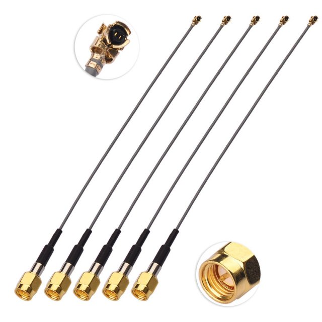 Superbat U.FL to SMA Pigtail Cable UFL IPX IPEX to SMA Male Extension Cable (6inch 5-Pack) for Bluetooth Antenna WiFi & WiMax Network Card Mini PCI Express