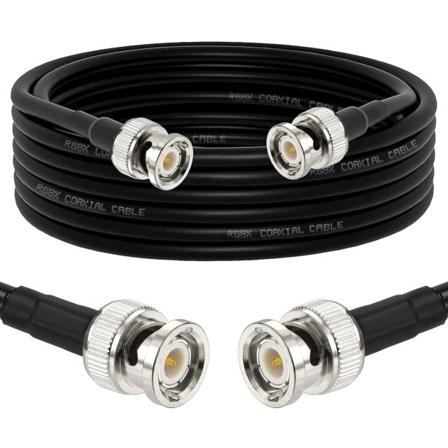 Superbat BNC Cable 10ft BNC Male to BNC Male Cable 50 Ohm RG8X Coax Cable with BNC Connectors for Radio Scanner Antenna Modem Oscilloscope Spectrum Signal Generator etc.