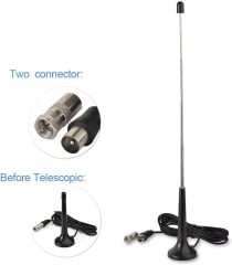 Superbat FM Antenna for Stereo Receiver Indoor + Telescopic FM Radio Antenna 75 Ohm UNBAL Coaxial Cable Wire Antenna for Yamaha Onkyo Table Home Stereo Receiver Radio Receiver