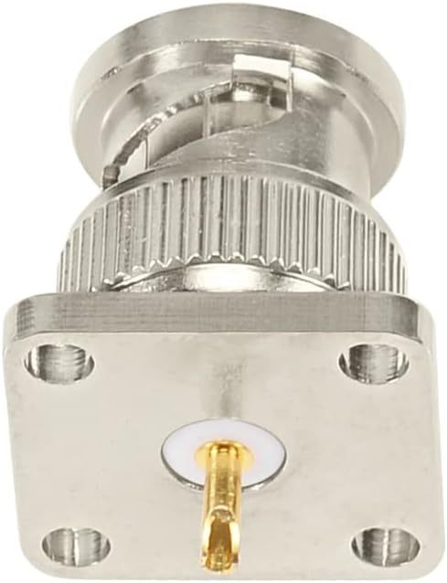 Superbat BNC Connector BNC Male Connector 4 Hole Flange Mount Panel with Solder Cup Straight RF Coax Connector 5pcs