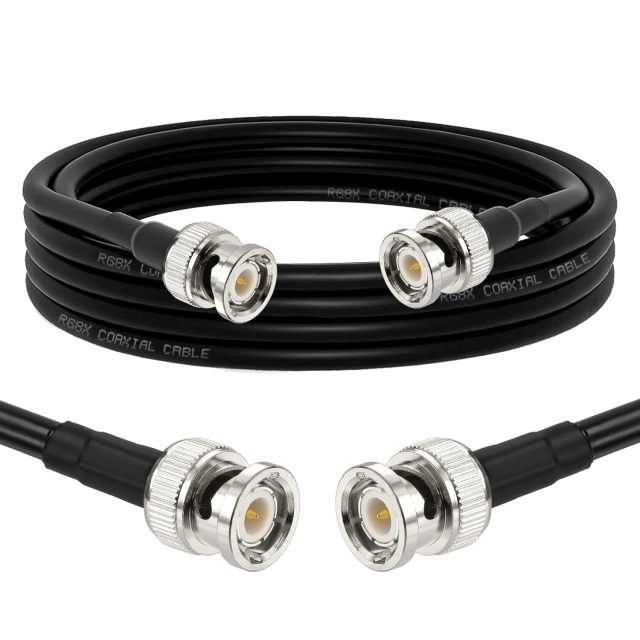 Superbat BNC Cable 50 Ohm BNC Male to Male Cable 6ft RG8X Coax Cable with BNC Connectors for Scanner Antenna Radio Modem Oscilloscope Spectrum Signal Generator etc.