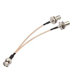 Superbat BNC Splitter Cable BNC Male to Dual BNC Female V Type BNC Adapter 50ohm 15cm(6 inches) for Camera Antenna Scanners Radio etc.