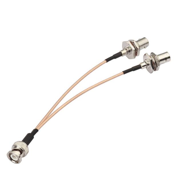 Superbat BNC Splitter Cable BNC Male to Dual BNC Female V Type BNC Adapter 50ohm 15cm(6 inches) for Camera Antenna Scanners Radio etc.