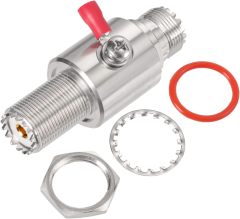 Superbat UHF Coaxial Lightning Arrestor PL-259 Female to SO239 Bulkhead Lightning Surge Protector for CB Radio HAM Radio Gear 2-Way Base Stations