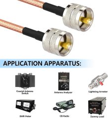Superbat CB Radio Antenna Cable High Power 50ft PL-259 UHF Male to Male CB Coax Cable RG142 Cable for HAM Radios Analyzer Dummy Load SWR Meter