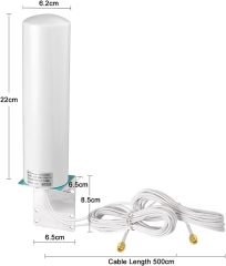 Superbat Omnidirectional MIMO Antenna 10dbi 4G LTE Outdoor Wall Mount Waterproof Antenna with 2 SMA /TS9 Connectors for Hotspot Routers Trail Camera etc.
