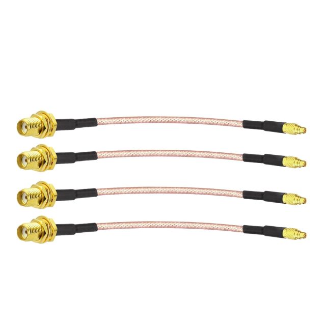 Superbat SMA to MMCX Coax Cable MMCX Male to SMA Female Adapter Extension Cable 10CM for Wi-Fi Routers FPV Drones Multicopter Antennas GPS Analyzer etc.4-Pack