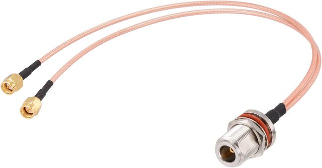 SUPERBAT SMA to N Cable, Type N Female to Dual SMA Male Cable Splitter Adapter Cable 12 inch for Gateway Antenna Hotspot Radio Transmitters