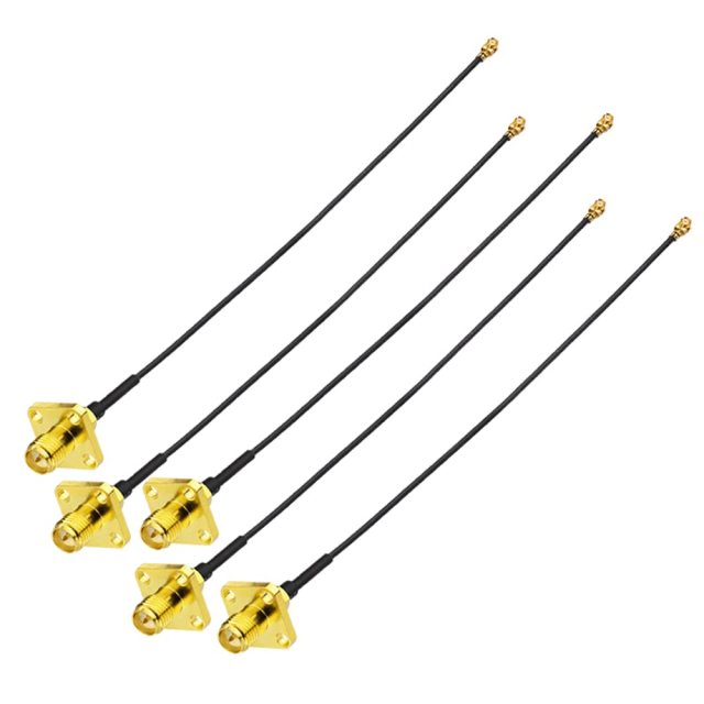 Superbat U.FL to RP-SMA Cable 5inch Mini PCI/U.fl/IPEX to RPSMA Female Bulkhead 1.37MM Mini Coaxial Cable for WiFi Antenna Wireless Router PCIe Cards Network Bluetooth PCB Pigtail 5-Pack