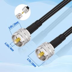 Superbat RG8x Jumper Cable 3ft 2-Pack CB Coax Cable 50 Ohm, UHF PL259 Male CB Antenna Cable for CB Radio,HAM Radio, VHF Radio, SWR Meter, Antenna Analyzer