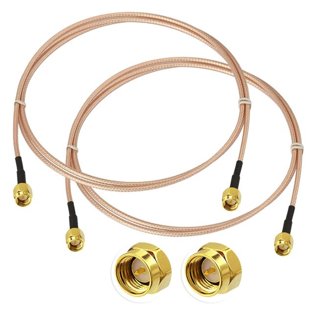 Superbat SMA Coax Cable SMA Male to SMA Male Adapter Cable 6.5ft RG316 Coax Jumper 50 Ohm for 3G 4G LTE WiFi Antenna Analyzer Router RTL SDR Dongle etc. 2-Pack