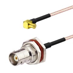 Superbat RF Coax Cables BNC Bulkhead Female to MCX Right Angle Male RG316 Coaxial Cable 6inch(2Pcs),Compatible with RF Applications SDR Antenna Amateur Radio HAM Radio etc.