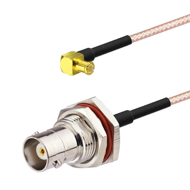 Superbat RF Coax Cables BNC Bulkhead Female to MCX Right Angle Male RG316 Coaxial Cable 6inch(2Pcs),Compatible with RF Applications SDR Antenna Amateur Radio HAM Radio etc.