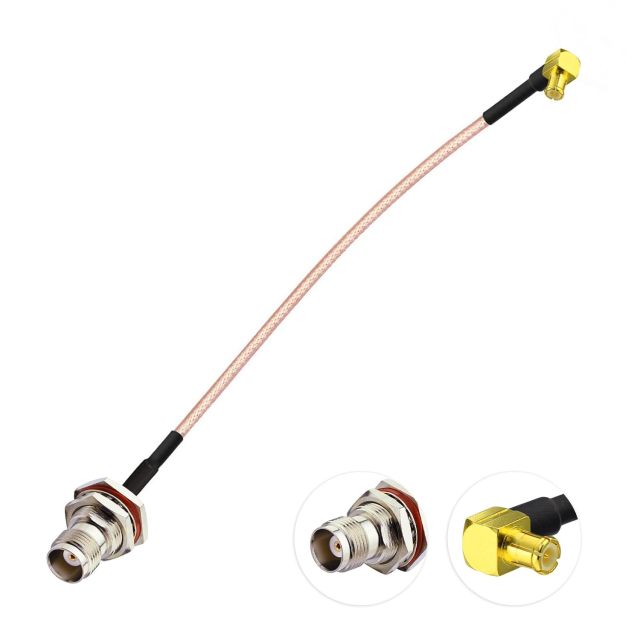 Superbat MCX Male Right Angle to TNC Female Bulkhead Mount Antenna Extension Cable 6inch,Low Loss RG316 Coax Cable Pigtail Cable (2Psc) for RF Applications, Industrial,Wireless Devices,Broadband etc