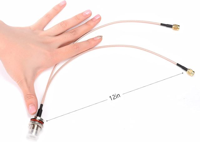 SUPERBAT SMA to N Cable, Type N Female to Dual SMA Male Cable Splitter Adapter Cable 12 inch for Gateway Antenna Hotspot Radio Transmitters