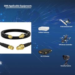 Superbat SMA Cable 15ft Ham Radio Antenna Extension Cable Low Loss SMA Male to SMA Female Bulkhead RG8X Coax Cable for Modem Router SDR Antenna Attenuator WiFi/ADS-B/GPS/Ham Radio