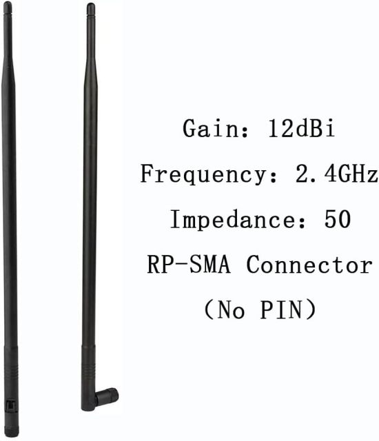 Superbat High Gain WiFi Antenna 8dBi 2.4GHz 5.8GHz Dual Band WiFi Antenna RP-SMA Antenna for Wireless Network Card WiFi Router Camera etc. 1-Pack