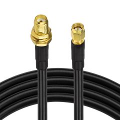Superbat SMA Cable 15ft Ham Radio Antenna Extension Cable Low Loss SMA Male to SMA Female Bulkhead RG8X Coax Cable for Modem Router SDR Antenna Attenuator WiFi/ADS-B/GPS/Ham Radio