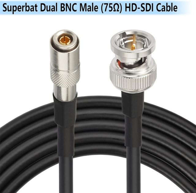 Superbat DIN to SDI BNC Cable, DIN 1.0/2.3 to BNC Male Belden 1855A Cable 20inch for Blackmagic BMCC/BMPCC Video Assist 4K Transmissions HyperDeck Cameras 2pcs