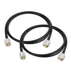 Superbat RG8x Jumper Cable 3ft 2-Pack CB Coax Cable 50 Ohm, UHF PL259 Male CB Antenna Cable for CB Radio,HAM Radio, VHF Radio, SWR Meter, Antenna Analyzer