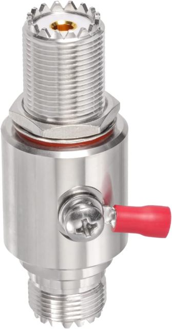 Superbat UHF Coaxial Lightning Arrestor PL-259 Female to SO239 Bulkhead Lightning Surge Protector for CB Radio HAM Radio Gear 2-Way Base Stations