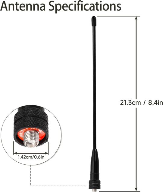 Superbat Handheld Radio Antenna with SMA Connector 136-174MHz/400-470MHz Antenna (2-Pack) Compatible Antenna for Wouxun/TYT Radios etc.
