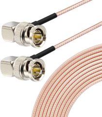 Superbat 3G/HD SDI Cable BNC Cable 75 ohm 20inch for Cameras and Video Equipment，Supports HD-SDI/3G-SDI/4K SDI Video Cable (Both Right Angle,1Pcs)