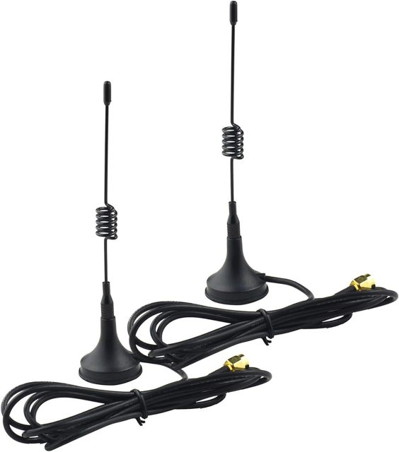 Superbat WiFi Antenna 2.4GHz WiFi Antenna Magnetic Base SMA Antenna with 10ft Extension Cable for Desktop PC Bluetooth Motherboard Wireless Network Card Router IP Security Camera Monitor etc. 2pcs