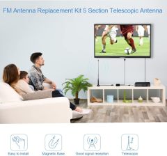 Superbat FM Antenna for Stereo Receiver Indoor + Telescopic FM Radio Antenna 75 Ohm UNBAL Coaxial Cable Wire Antenna for Yamaha Onkyo Table Home Stereo Receiver Radio Receiver