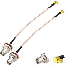Superbat RF Coax Cables BNC Bulkhead Female to MCX Right Angle Male RG316 Coaxial Cable 6inch(2Pcs),Compatible with RF Applications SDR Antenna Amateur Radio HAM Radio etc.