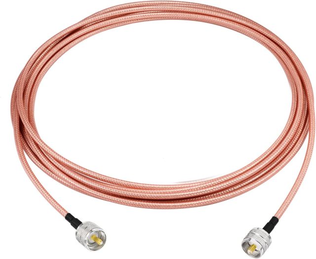Superbat UHF Male PL-259 to UHF Male PL-259 Jumper Cable (15ft, RG142) High Power Digital Coax Cable for Outdoor HAM Radios CB Radio Antenna Analyzer Dummy Load SWR Meter