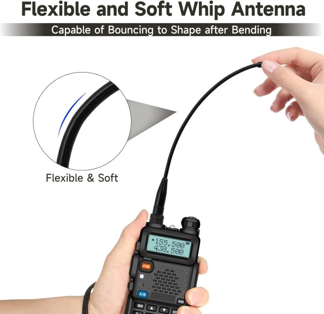 Superbat Handheld Radio Antenna with SMA Connector 136-174MHz/400-470MHz Antenna (2-Pack) Compatible Antenna for Wouxun/TYT Radios etc.