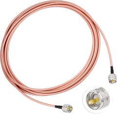 Superbat UHF Male PL-259 to UHF Male PL-259 Jumper Cable (15ft, RG142) High Power Digital Coax Cable for Outdoor HAM Radios CB Radio Antenna Analyzer Dummy Load SWR Meter