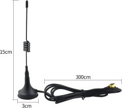 Superbat WiFi Antenna 2.4GHz WiFi Antenna Magnetic Base SMA Antenna with 10ft Extension Cable for Desktop PC Bluetooth Motherboard Wireless Network Card Router IP Security Camera Monitor etc. 2pcs