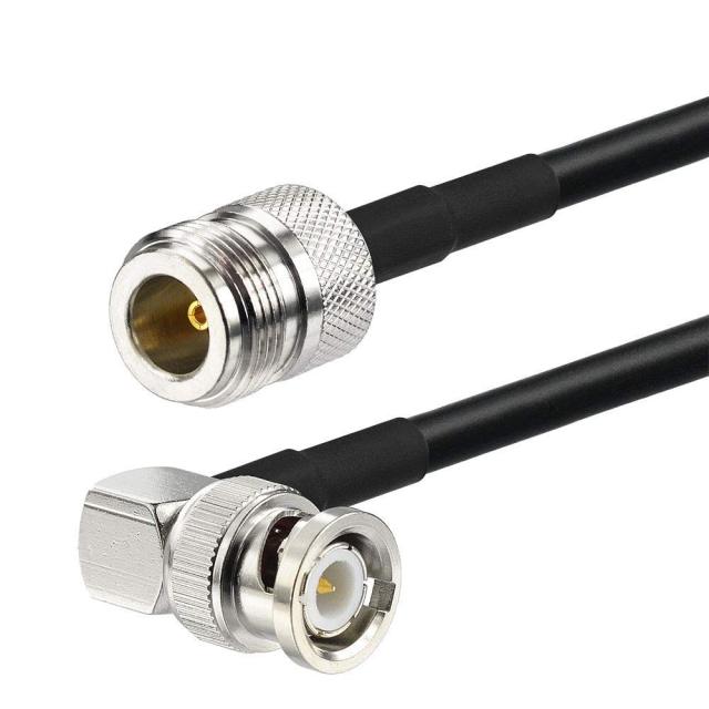 SUPERBAT N Type Female to Right Angle BNC Male Coax Cable RG58 for Radio Scanners Antenna Repeater System Commo Equipment Extension Cable, 3 Feet