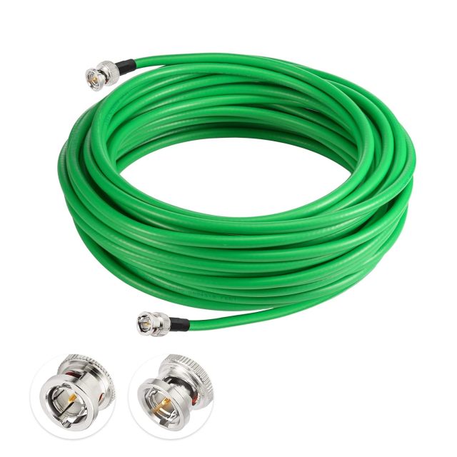 Superbat SDI Cable BNC Cable 3G/6G/12G SDI Cable 50ft (Belden 1694A Green), Supports UHD 3G-SDI/6G-SDI/4K/6K Video Decoder Converter, Precision Video Cable