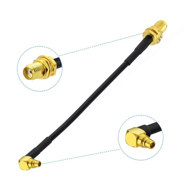 Superbat WiFi Antenna Extension Cable 4inch MMCX Male Right Angle to SMA Female RG174 Coax Cable 2Pcs for Wi-Fi WLAN Wireless Ethernet RFID UWB WiMAX iBurst Zigbee Bluetooth Wireless MIMO etc