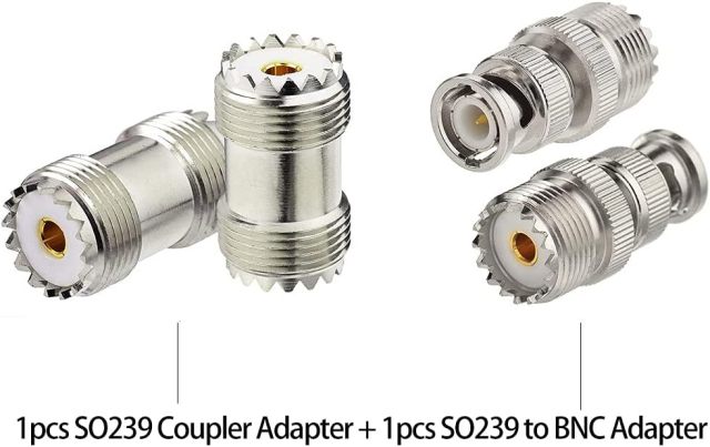 Superbat Nmo Antenna Mount to PL-259(UHF Male) Cable (RG58 3ft) Extension Cable with L-Bracket + SO239 to BNC Adapter SO239 Coupler for Yaesu HYT Vertex Icom Trunk Mobile Radios