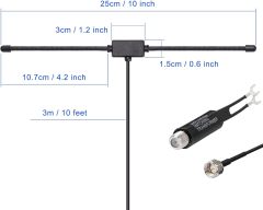 Bingfu 75 Ohm 300 Ohm FM T Shape Dipole Antenna for Indoor Digital HD Radio Table Top FM Radio Home Stereo Receiver AV Audio Video Home Theater Receiver HDTV TV Tuner