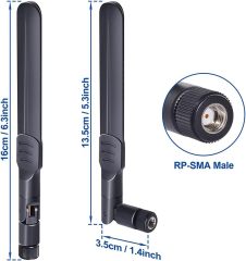 Bingfu Dual Band WiFi 2.4GHz 5GHz 5.8GHz 8dBi MIMO RP-SMA Male Antenna (4-Pack) for WiFi Router Wireless Network Card USB Adapter Security IP Camera Video Surveillance Monitor