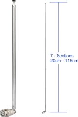 Bingfu Police Radio Scanner Antenna 20-1300MHz 7 Sections Telescopic BNC Male Antenna Ham Radio Handheld CB Radio Antenna for Uniden Whistler Police Radio Scanner Two Way Radio Frequency Counter