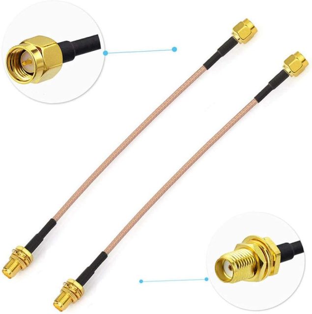 Bingfu SMA Female Bulkhead Mount to SMA Male RG316 Antenna Extension Cable 6 inch 15cm 2-Pack Compatible with 4G LTE Router Gateway Cellular SDR USB Dongle Receiver